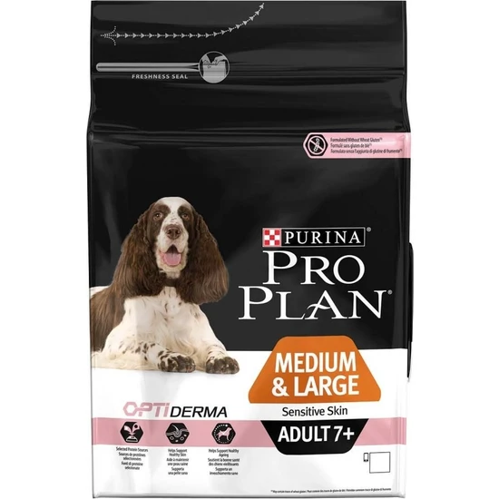 Purina - Proplan Opti-Derma Sensitive Skin Medium-Large Adult 7+ Somonlu Köpek Maması 14 Kg