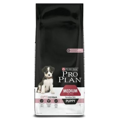 Purina - Proplan Opti-Derma Sensitive Skin Medium Puppy Somonlu Yavru Köpek Maması 12 Kg