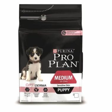 Purina - Proplan Opti-Derma Sensitive Skin Medium Puppy Somonlu Yavru Köpek Maması 3 Kg