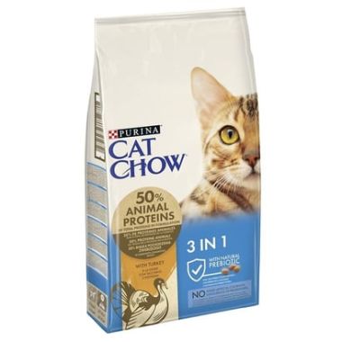 Purina Cat Chow - Purina Cat Chow 3 in 1 Hindili Kedi Maması 15 Kg