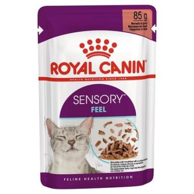 Royal Canin - Royal Canin Sensory Feel Etli ve Balıklı Soslu Kedi Pouch Yaş Mama 12*85 Gr